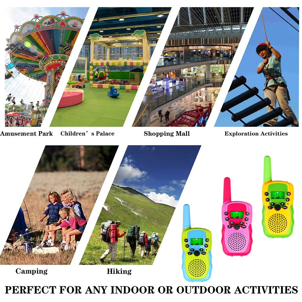 

3pc Walkie Talkie for Kids Walkie-talkies 22 Channels 2 Way Intercom Radio Toys with LCD Flashlight for Boys Girls Birthday Gift