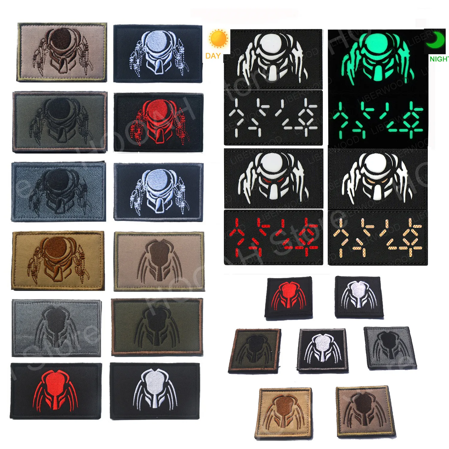 Светящийся в темноте светоотражающий ИК-патч Хищник королева США армия милитари MILSPEC Тактический боевой пустынный значок патч