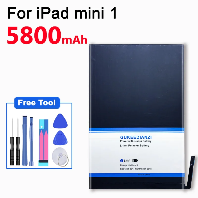 Аккумулятор GUKEEDIANZI 5800 мач для планшета Apple iPad 1 mini air1 A1432 A1454 A1455 сменный