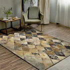 Ретро Европейский ковер, геометрический ромбовидный клетчатый ковер для кровати, коричневый ковер для пола с рисунком маслом и винтажный ковер в скандинавском стиле