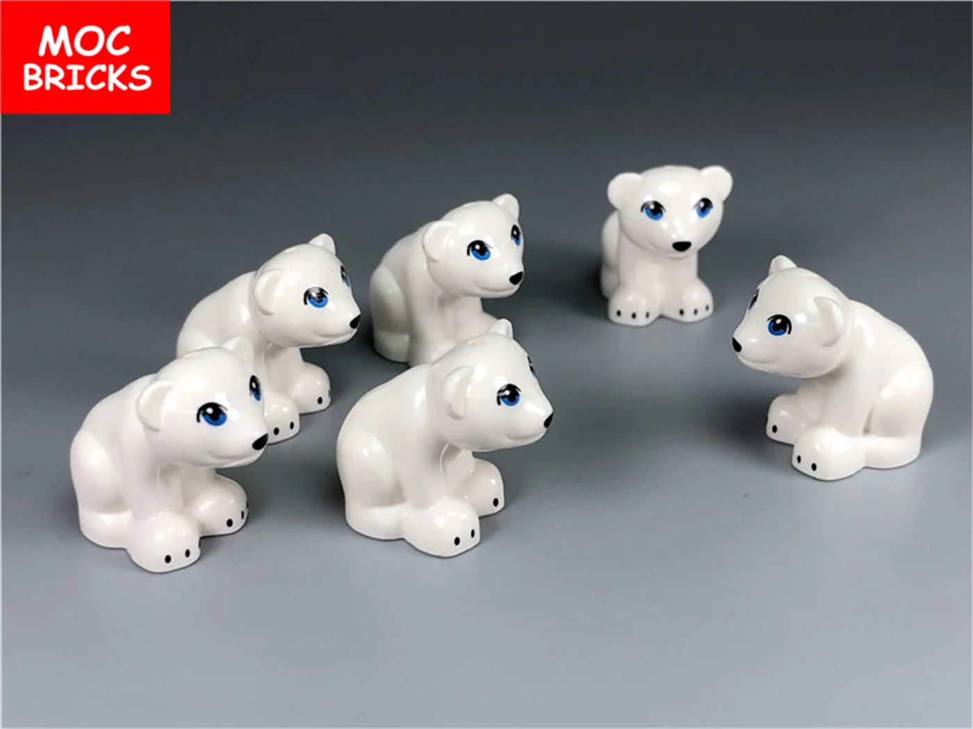 Кубики MOC ледяной океан животные белый медведь прозрачные синие ледяные куклы