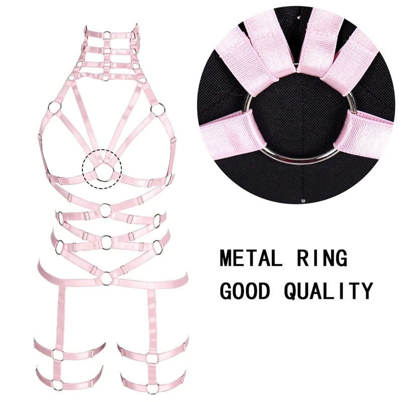 

Harness Women Set Punk Wear Sexy Elastic Lingerie Female Rave Fetish Bondage Women Strappy Full Body Dance Pole Clothes Garter