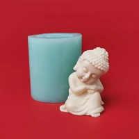 ts0207 przy molds silicone 3d sitting buddha moulds buddha candle soap mold clay resin moulds