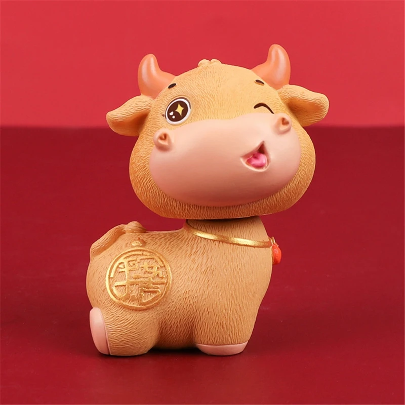 

14pcs Cartoon Cow Resin Crafts Fairy Garden Micro Landscape Ornament Car Decor 87HA