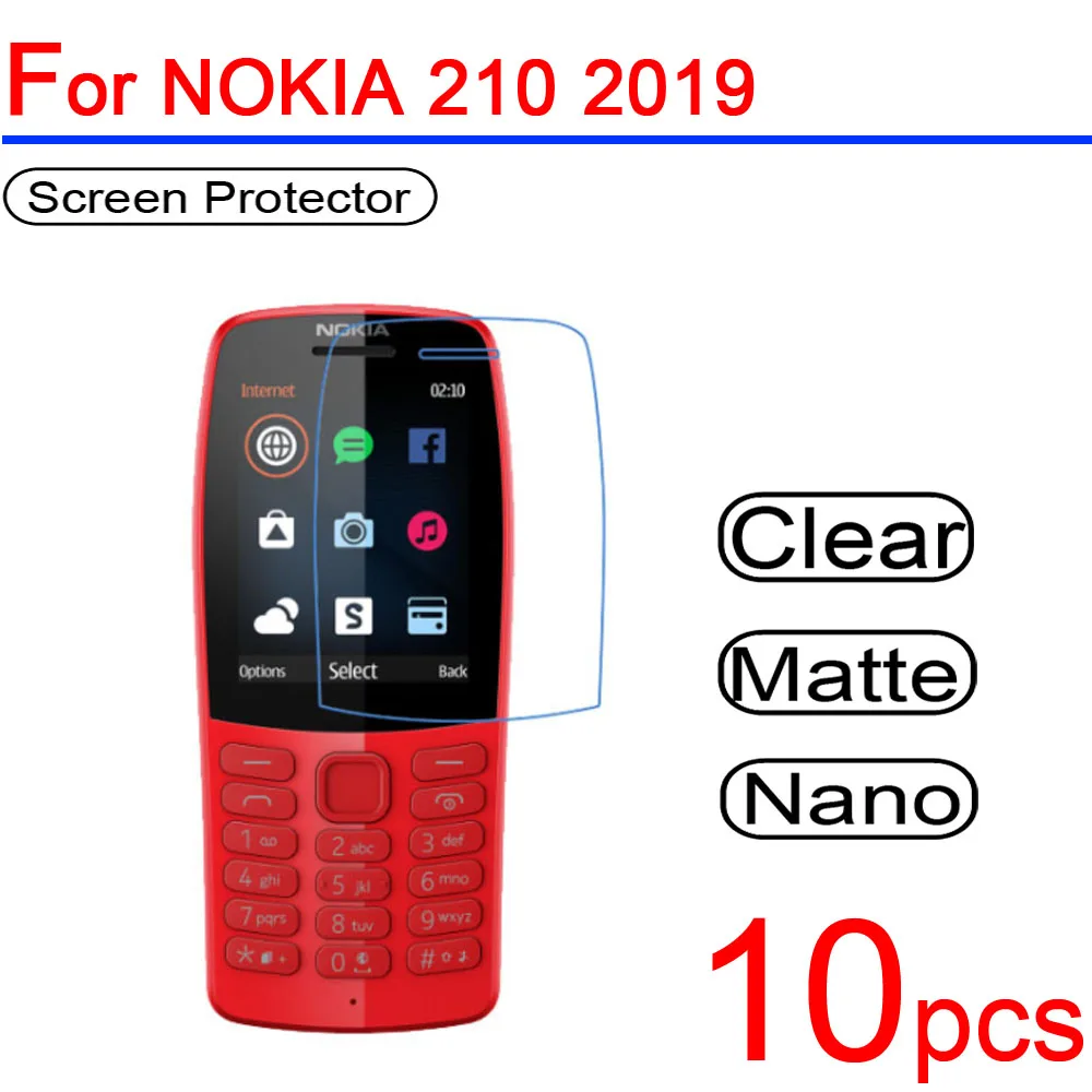 10 шт. ультра чистый ПЭТ мягкий для Nokia 210 (2019) ЖК-экран протектор Защитная крышка 2019