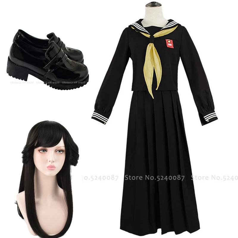 Японская школьная форма для девочек Матросская футболка темно синего цвета