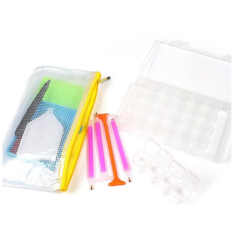 

5D DIY diamond painting cross stitch accessories pen tool set mosaic plastic tweezers storage box diamond embroidery tools LD386