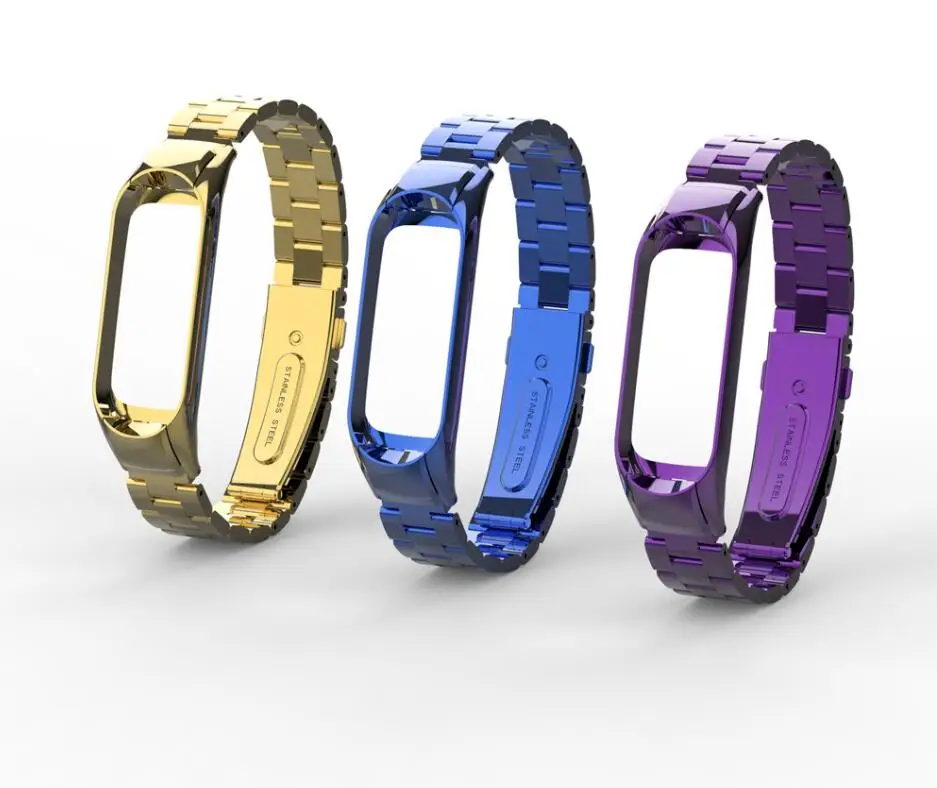 Ремешок из нержавеющей стали для xiaomi mi band 4 3, металлический ремешок для часов, умный Браслет mi band 4/3, сменные ремешки для часов mi 4