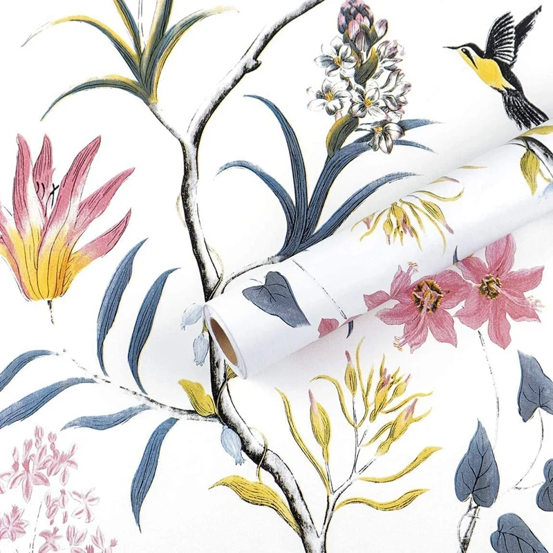 

Floral Peel Wallpaper Floral Vintage Contact Paper Decorative Self Adhesive Removable Wallpaper Vinyl Film Wall Covering CNIM Ho