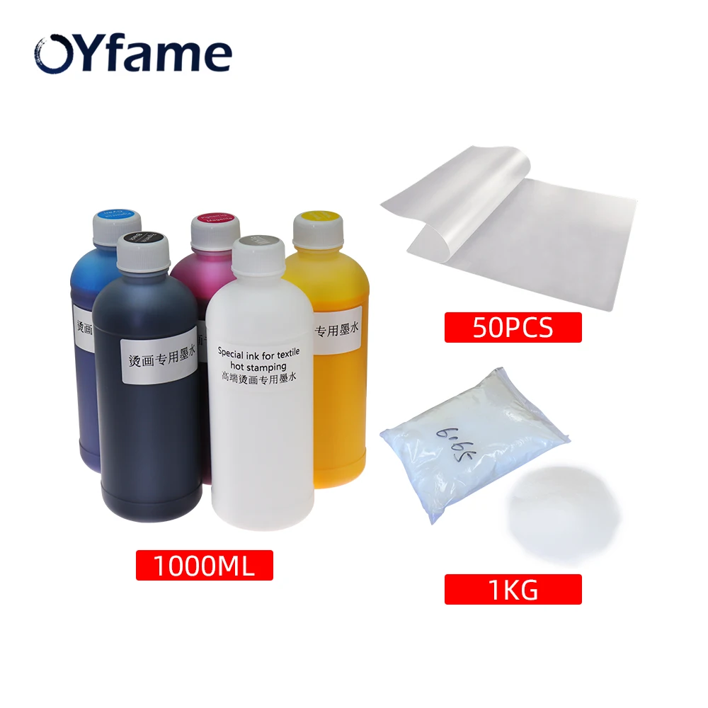 

OYfame 5*1000ml DTF Ink Transfer Ink with DTF Film PET Film With Powder For DTF Printing Direct Transfer Film Printer DTF Print