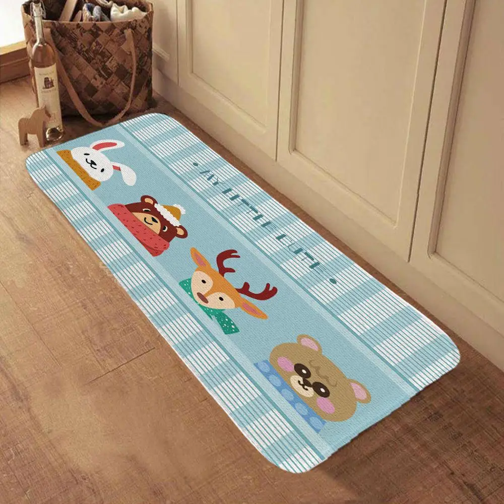 Carpet Doormat Funny Kitchen Entrance Door Mat Anti-slip Floor Rug Bathroom Area Hallway 50x80cm Cartoon Printing Design | Дом и сад