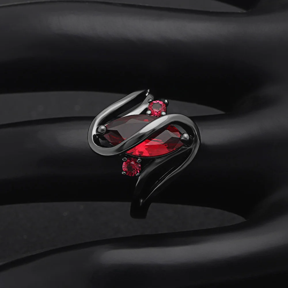 Черные кольца для женщин кубического циркония свадебные/обручальные черного