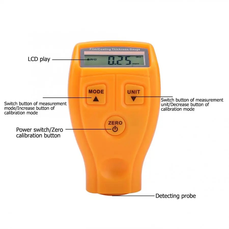 Мини Портативный ЖК-тестер толщины покрытия краски автомобиля цифровой детектор