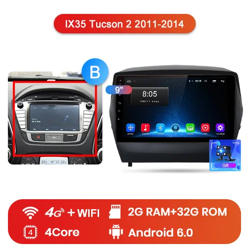 4G (2GB 32GB)B Junsun Штатное Головное устройство для Хендай Туксон ix35 GPS навигатор Android 8.1 aвтомагнитола магнитола 2 din автомагнитолы Андроид для Hyundai Tucson 2 LM штатная магнитола автомобильная мультимедиа - Цвет: 4G (2GB 32GB)B