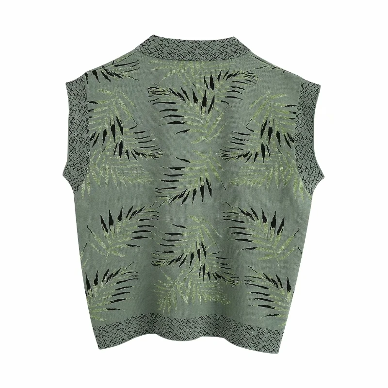 Женская винтажная блузка с v образным вырезом лоскутный принт тропических