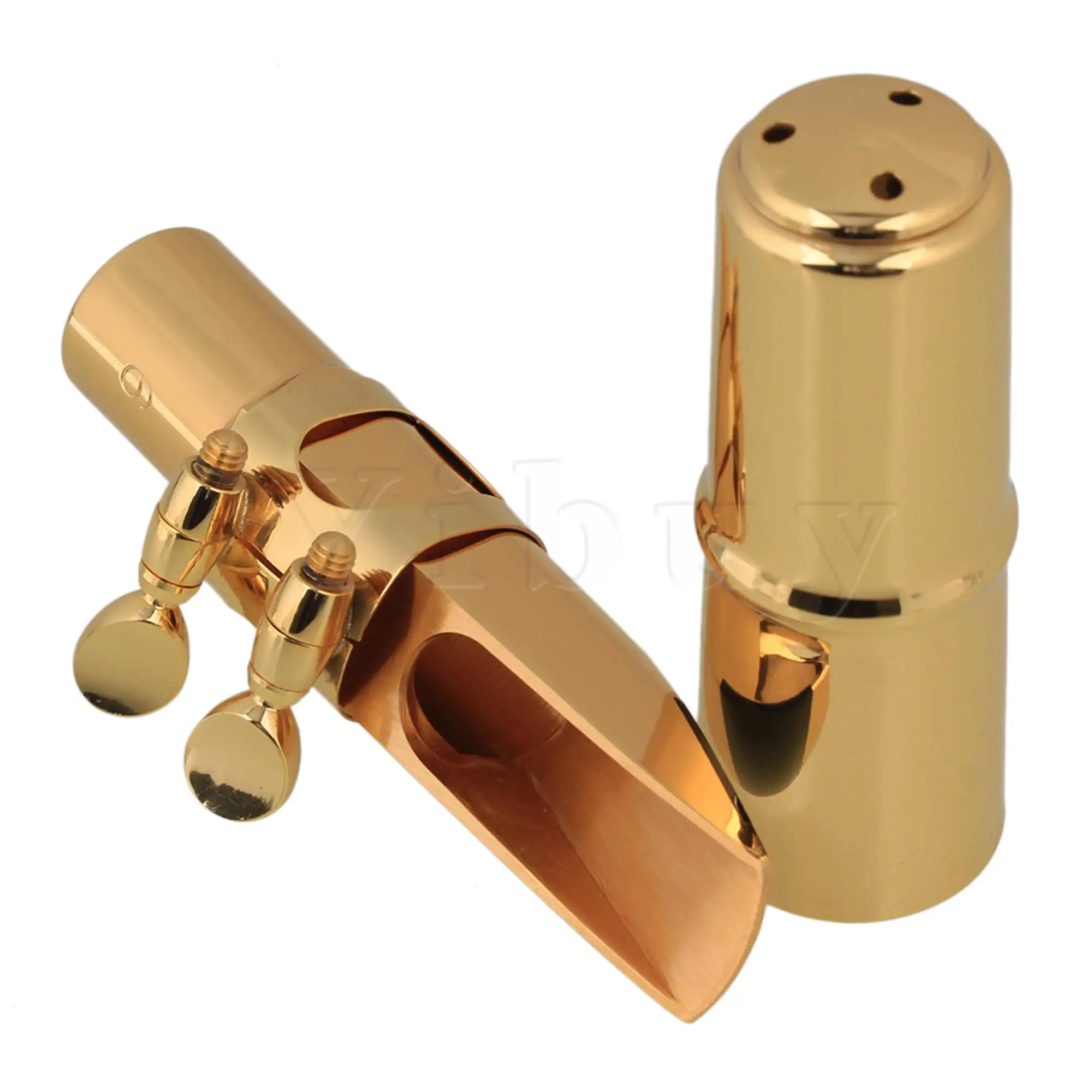 

Yibuy Gold 6# Plastic Sax Mouthpiece Set with Cap Ligature for E-flat Alto Saxophone