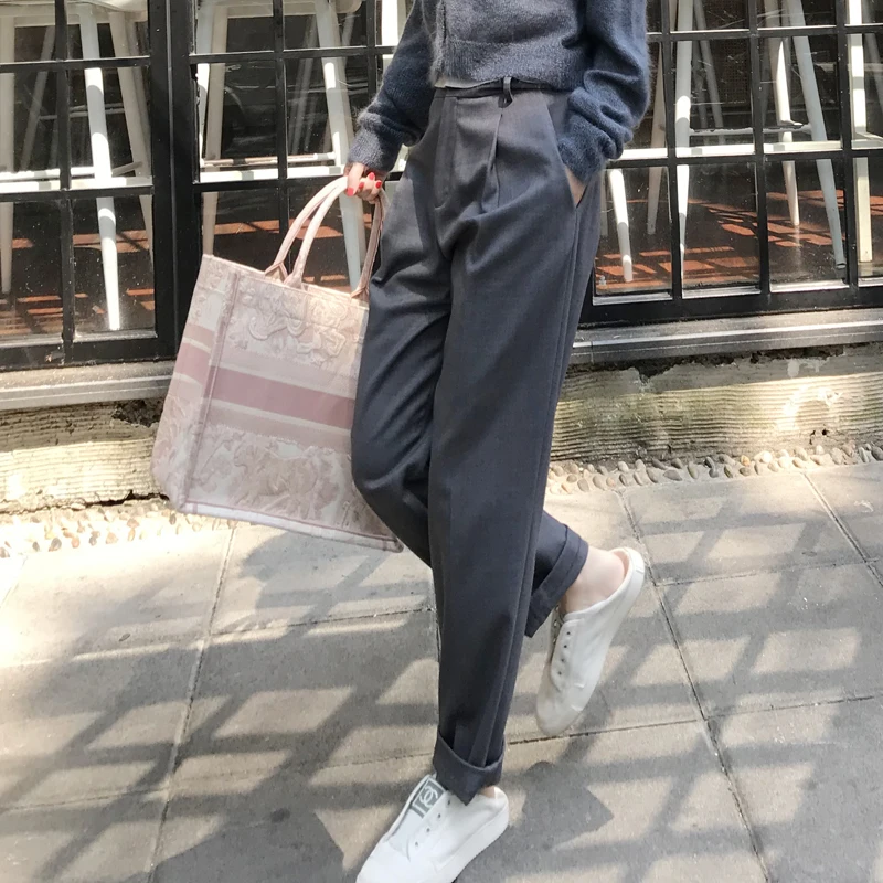 

Autumn winter value shaping, wrinkle, slim, Japanese ground triacetic half waist, nine point tapered