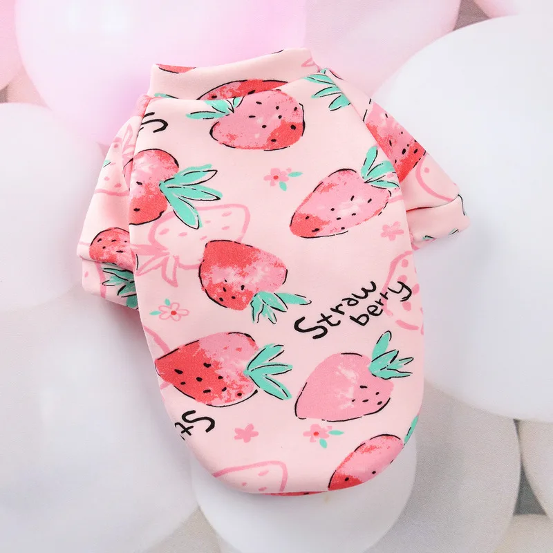 Pink Strawberry Милая одежда для домашних животных, котов для кошек, зимний костюм для кошек, свитер с капюшоном, одежда для щенка любимца, disfraz para gato - Цвет: Pink Strawberry