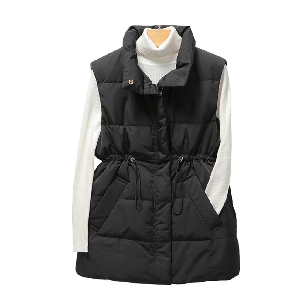 

2021 New Women's Down Vest Short Jacket-winter Sleeveless Autumn Casual Zipper White Duck Down Jacket Quilted Vest