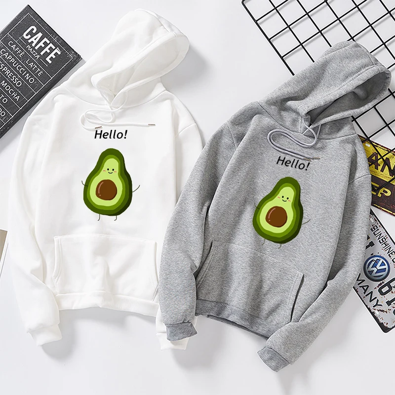 Женская толстовка с длинным рукавом и принтом авокадо в Корейском стиле |