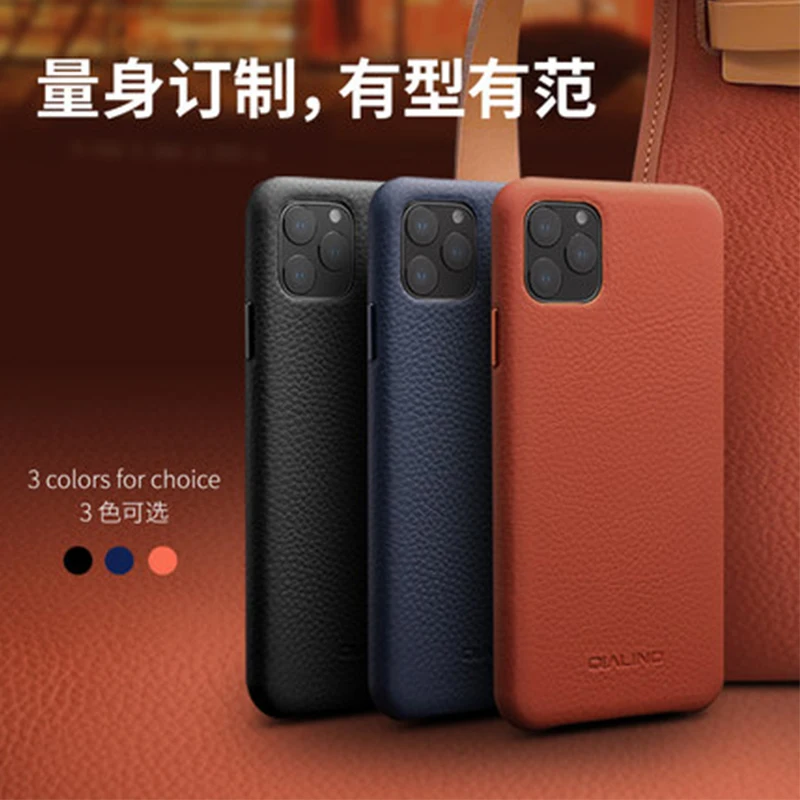 QIALINO натуральная коровья кожа чехол для iPhone 11Pro Max/11Pro чехол Ультратонкий защитный чехол для iPhone 11 Funda Coque