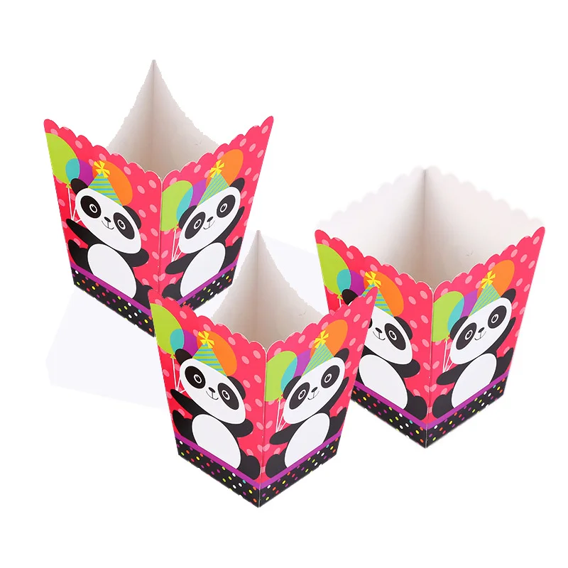 Панда для вечеринки красный попкорн коробка столовые приборы 10 шт. детский день