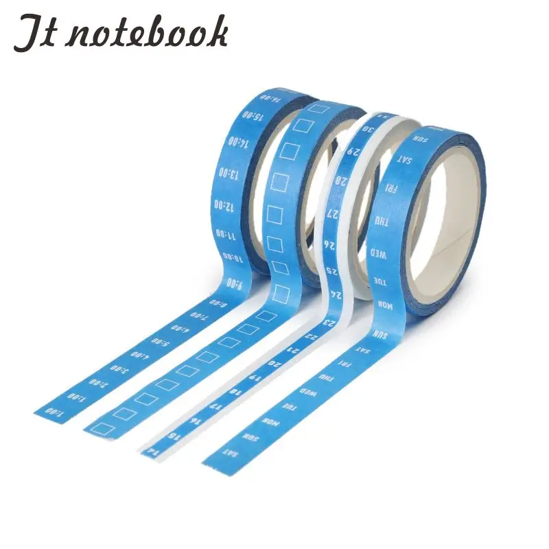 Календарь неделя дизайн времени и решетчатая васи лента японский бумажный DIY