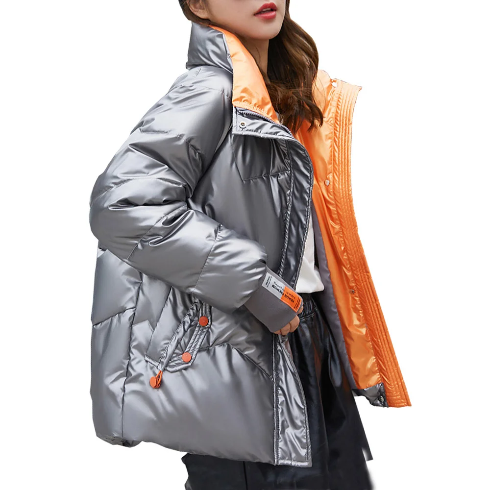 

Down Jacket Women's 2021 the New Short Down Jacket Winter Light Leather Coat Women Winter Jacket Overcoat 2108f