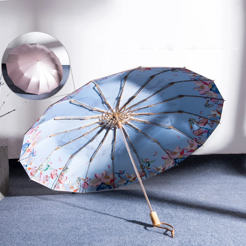 Зонт женский складной с защитой от УФ излучения зонтик дождя ветрозащитный