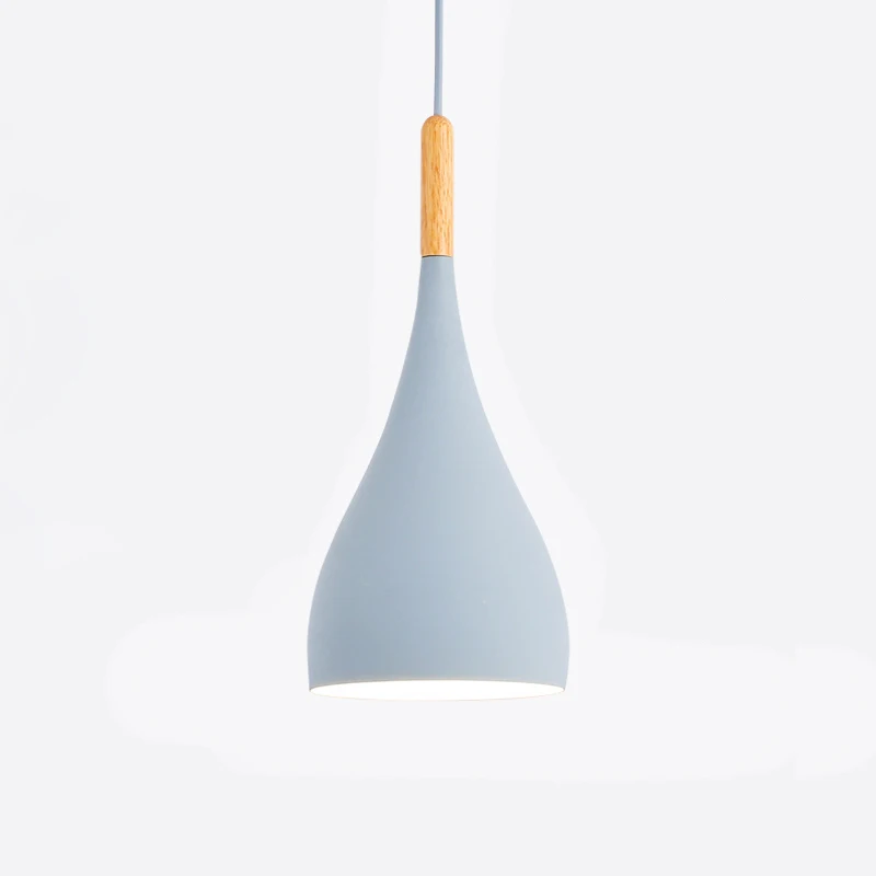 A style blue Разноцветный подвесной светильник с блеском, деревянный подвесной светильник для ресторана, кухонный светильник, современный E27 светодиодный подвесной светильник - Цвет корпуса: A style blue