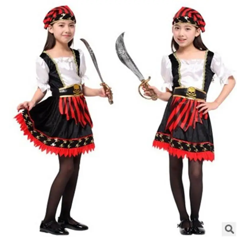 Пиратский костюм для девочек детский корсара косплей матрос ролевая игра в - Фото №1
