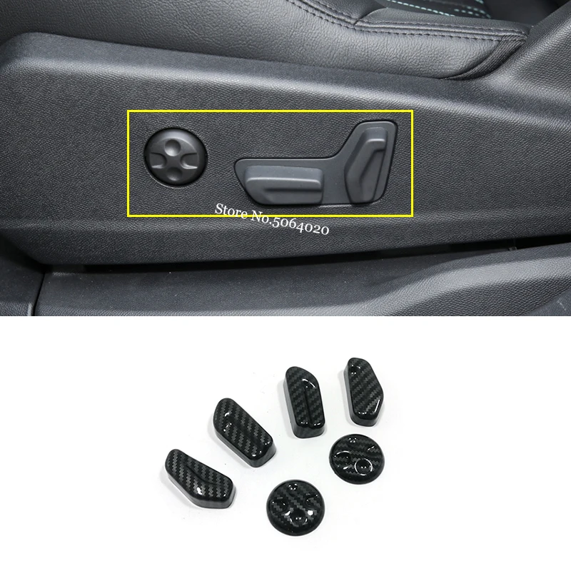 

ABS Carbon fiber For Peugeot 3008 GT 5008 2017-2020 Accessories Car Seat adjustment Switch Cover Trim Sticker Car Styling 6pcs