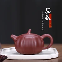 yixing handmade pot chinese tea pot flower and fruit pot 11452 eggplant and melon purple sand pot