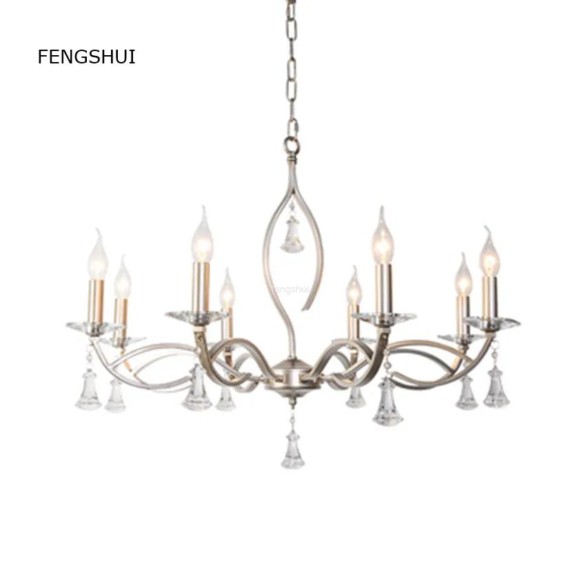 

Nordic Light Luxury Crystal Lamp Bedroom Hanging Lamp Candle Creative Decor Lamp Living Room Dining Room Cafe Loft Luminaries