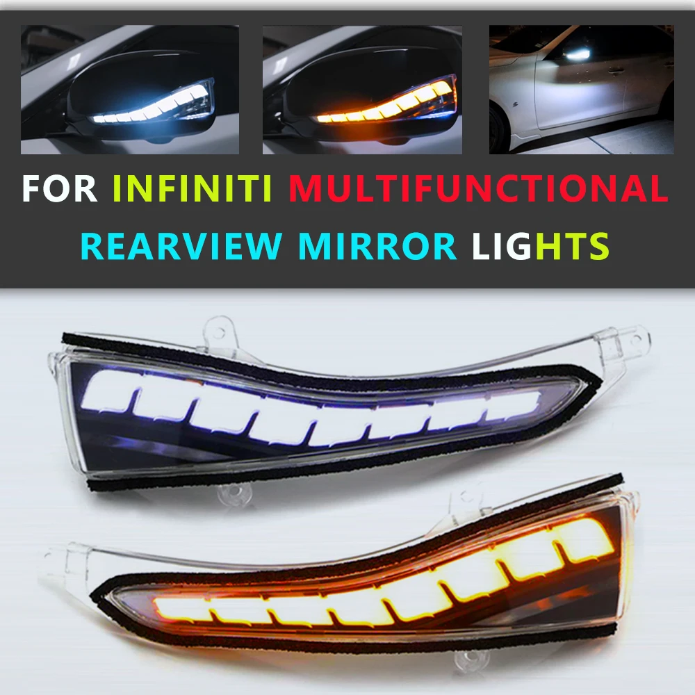 

Rearview Mirror Light Sequential Side View Mirror Turn Signal Upgrade Revolving Dynamic For Infiniti Q50 Q60 Q70 QX30 QX50 QX60