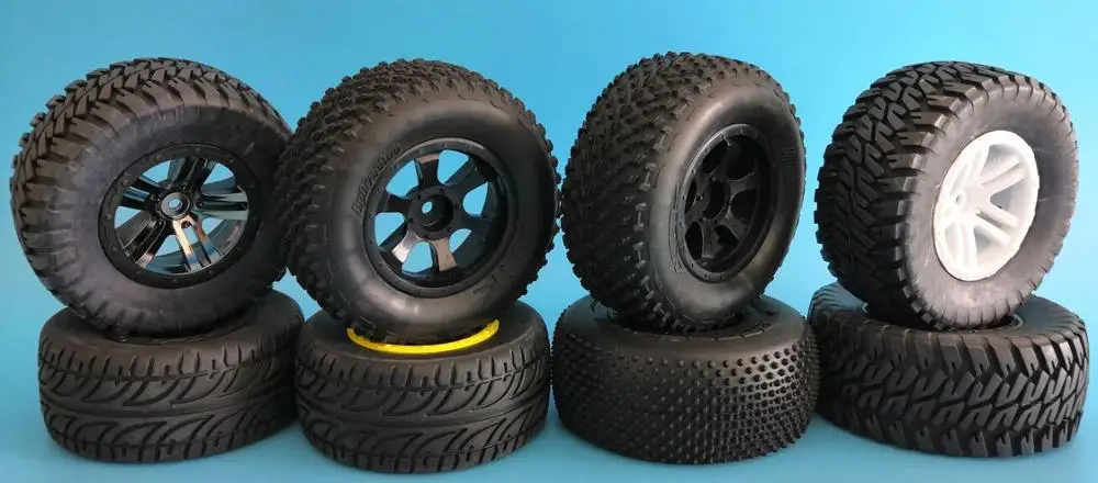 4 шт. шестигранные колеса и шины 12 мм для LOSI HPI Redcat Hobao HSP TEAM associaded SC10 короткий грубый