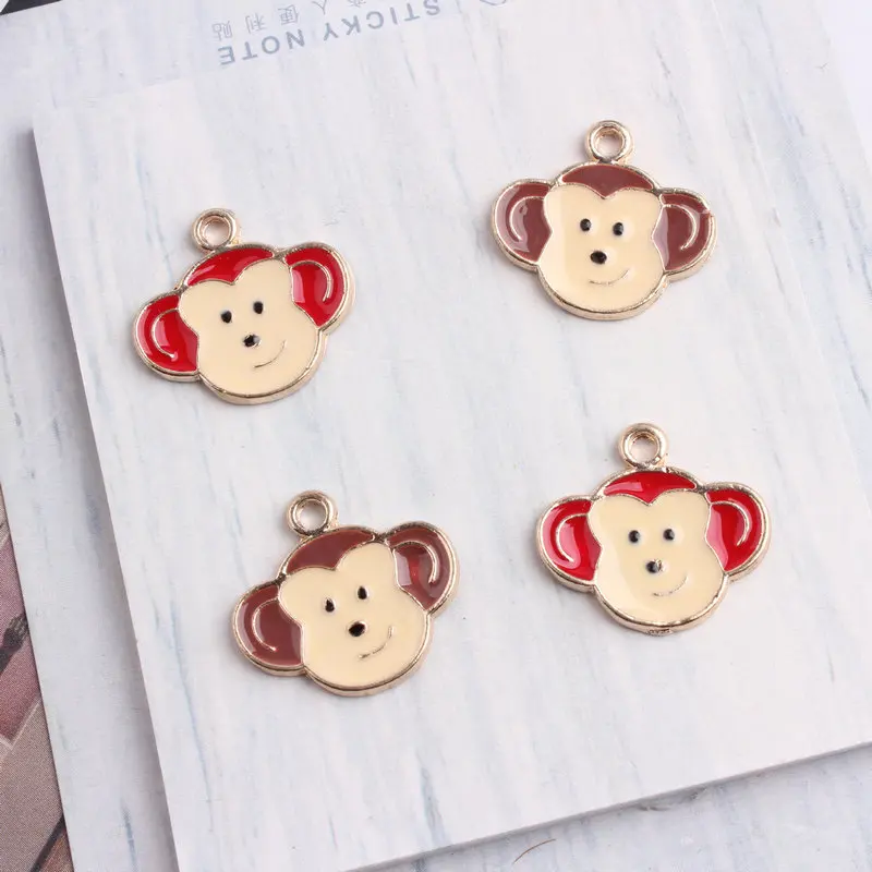 

19*20MM 40Pcs Glazing KC Alloy Monkey Carrot Earring Necklace Pendant Jewelry Charms Making Findings Fittings Accessories