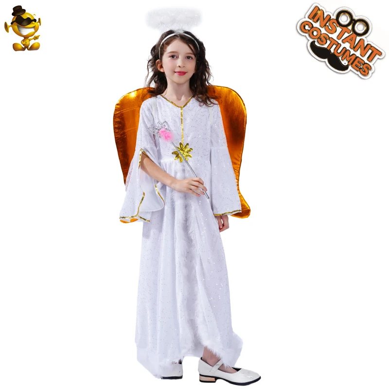 Маскарадные костюмы с ангелом и крыльями для девочек рождественской вечеринки