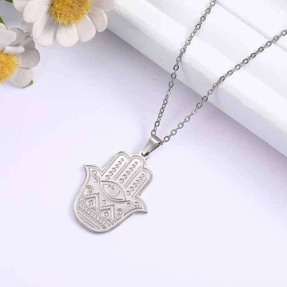 LIKGREAT Fatima ручная подвеска Хамса ожерелье для женщин злые глаза цепь из