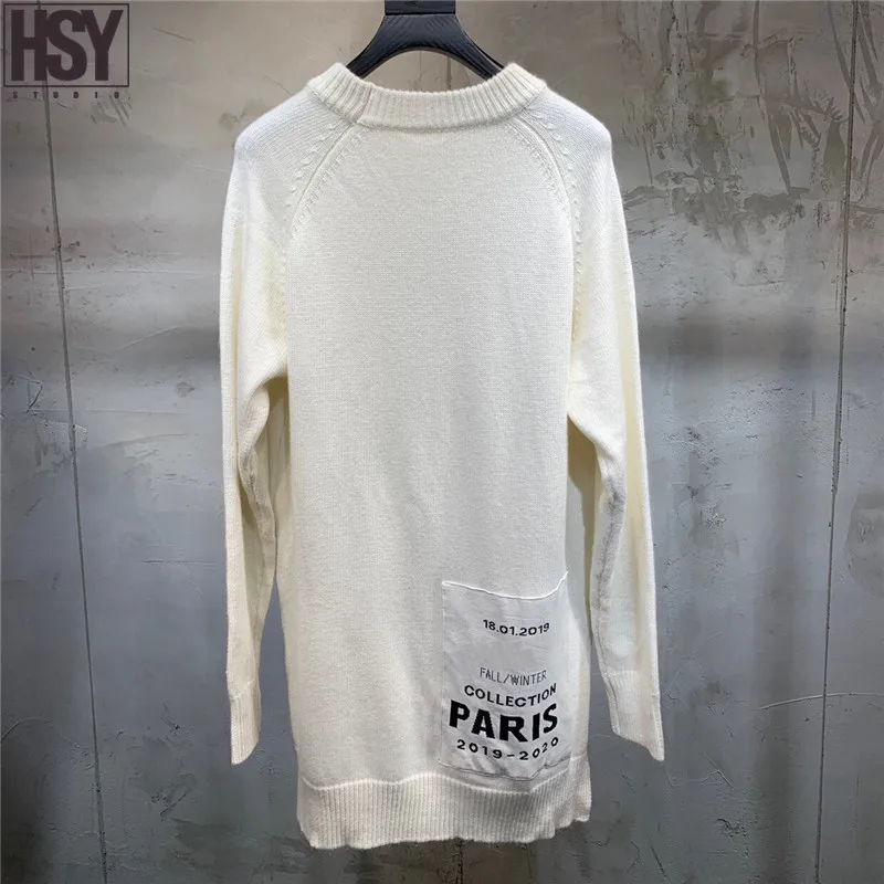 Осень зима 2019 новинка Женский пуловер с длинным рукавом и круглым вырезом