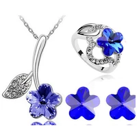 new 2021 wholesale factory direct selling flower pendant necklace stud earring for women wedding engagement jewelry