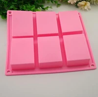 6 cavity plain basic rectangle silicone mould for homemade craft soap mold pink soap molds maker 00pcs wholesale