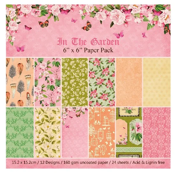 

6 "12/24sheetsIn The Garden Origami бумажный альбом бумага фон Сделай Сам pad Home deco
