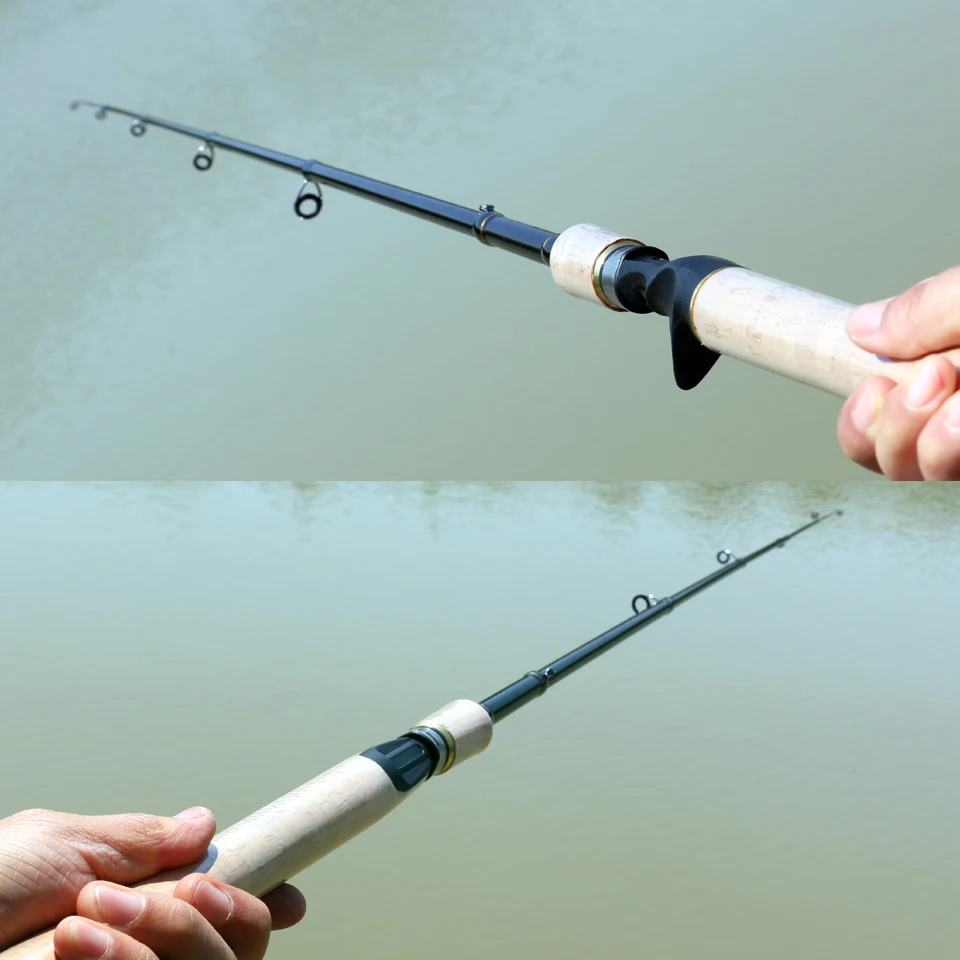 

2.1m2.4m2.7m lure rod Spinning Casting Fishing Rod fast Hard Portable Telescopic Carbon Fiber Travel pole wooden handle pesca