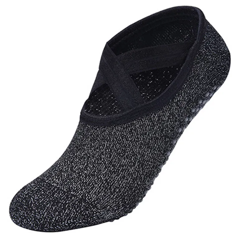 Серебристые шелковые носки для йоги женские профессиональные Нескользящие