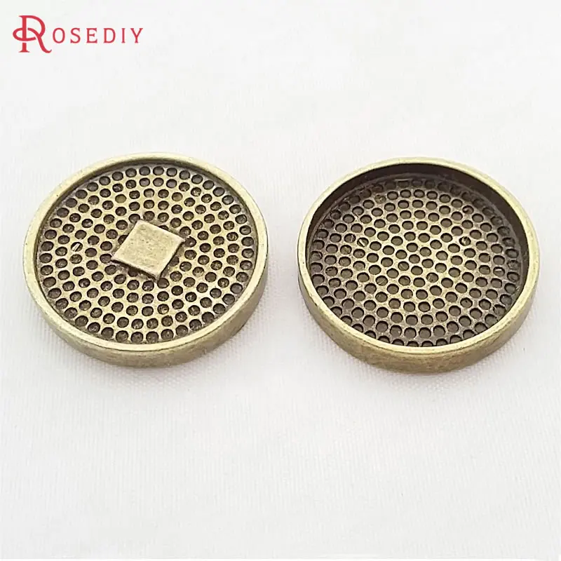 

(30273)10PCS 28MM,inside 25MM Antique Bronze Color Zinc Alloy Round Cameo settings Jewelry Making Supplies Findings Accessories