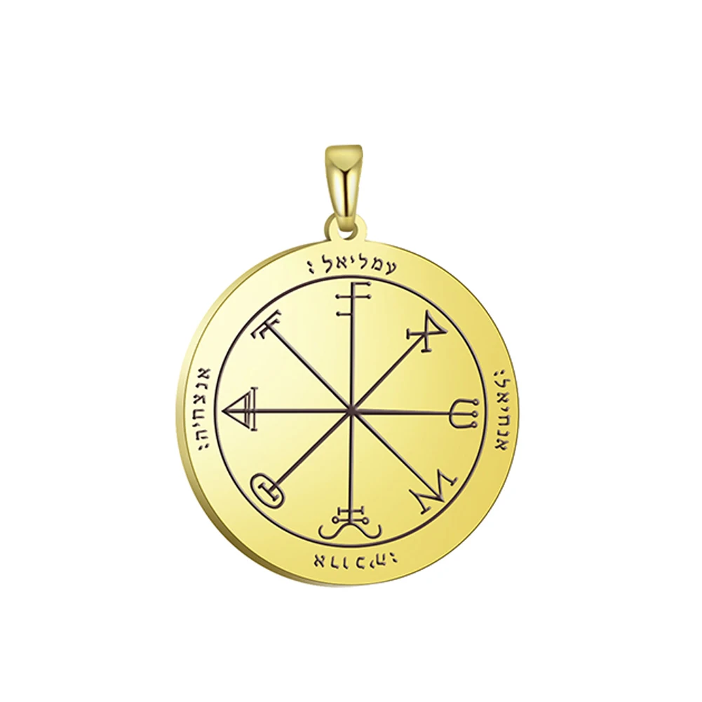 Dawapara Pentacle of Saturn Solomon Accessories Attracting Money Business Talisman Pendant for Necklace Stainless Steel Jewelry | Украшения