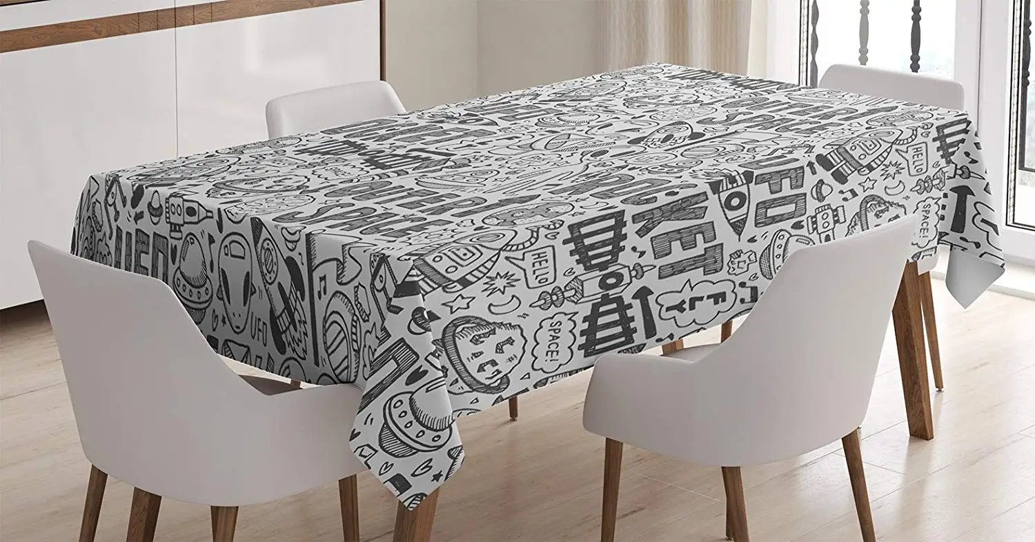 Внешняя космическая Декоративная скатерть Пудель астронавты спутниковая ракета