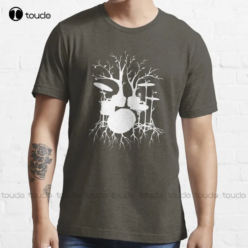 

New "Live The Beat To The Tempo Of Creation" ~ Drum Tree Art Version1 T-Shirt Cotton Tee Shirt cat shirts fashion funny new