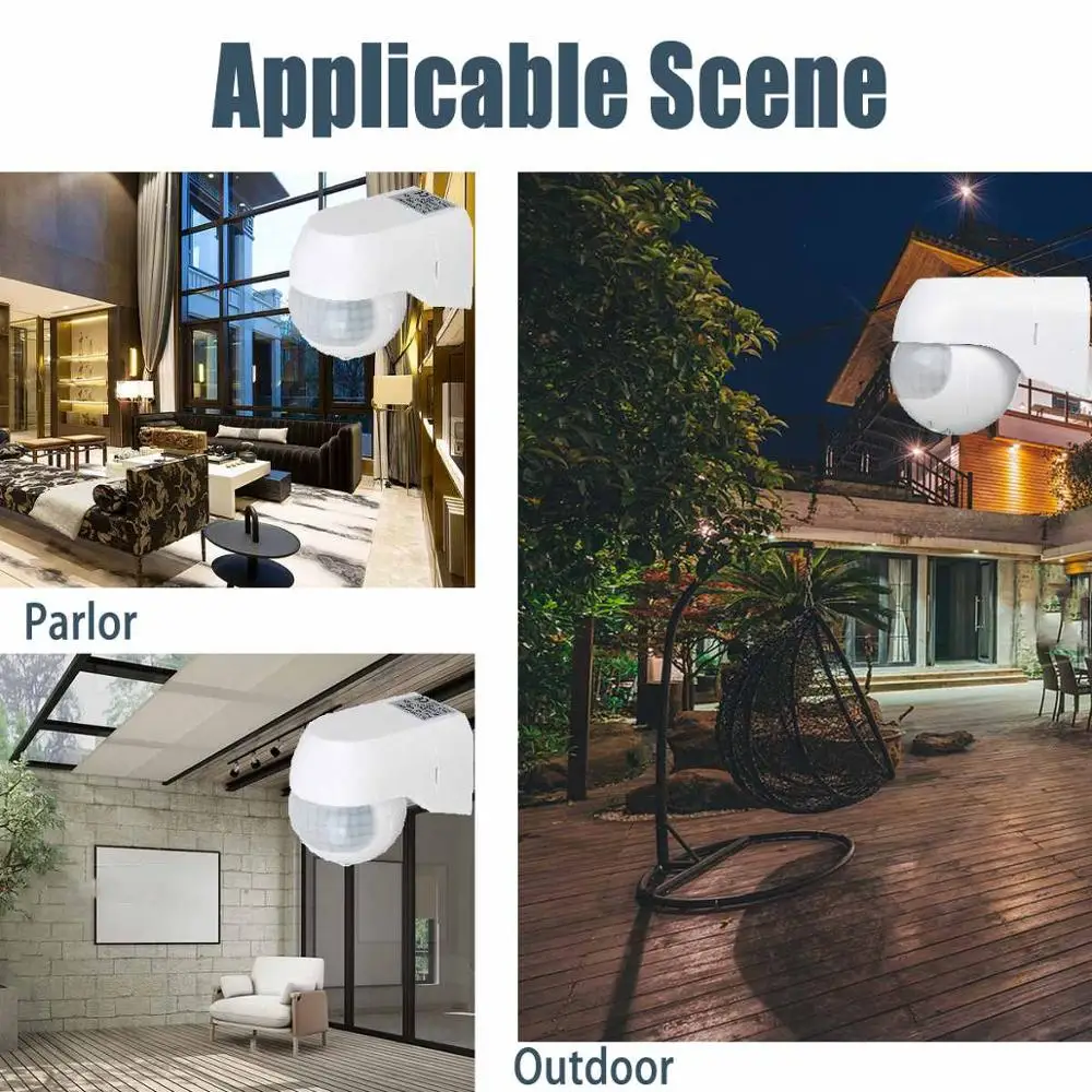 

PIR Sensor 180 Degree Rotating Outdoor Timer Light Switch Motion Sensor 110v~230v Motion Detector Automatic Infrared